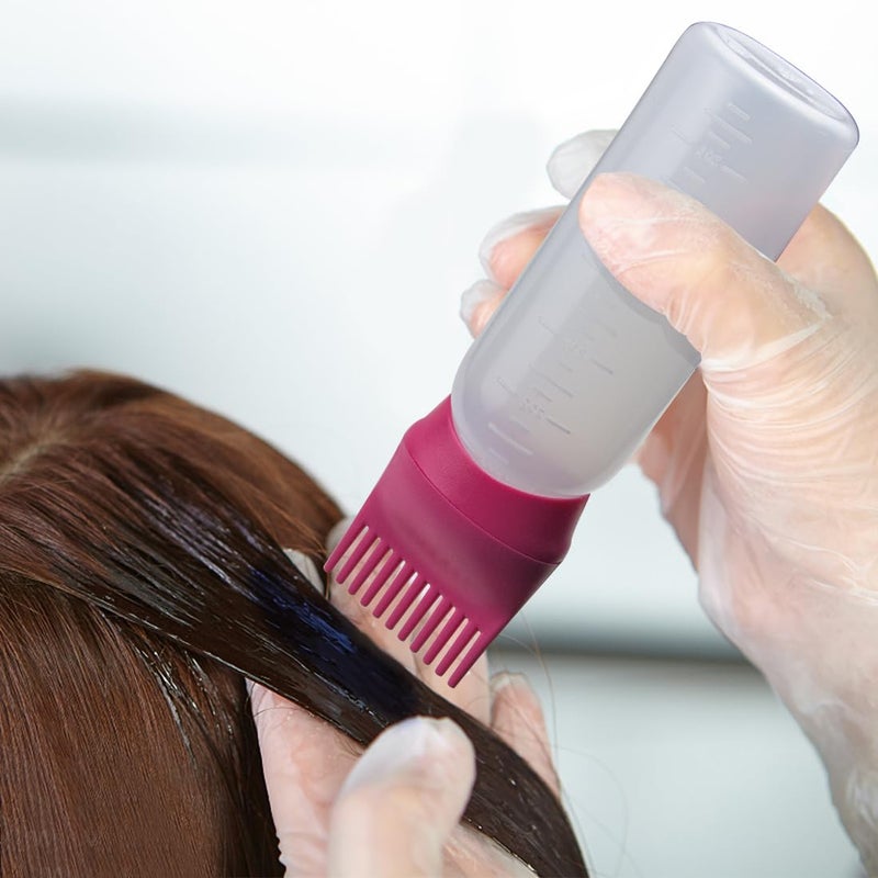 ELANE 4 Pack Hair Oiler Comb Bottle,Root Comb Applicator Bottle for Hair Oil Scalp Hair Oiling Applicator(Red+Green) - Image 5